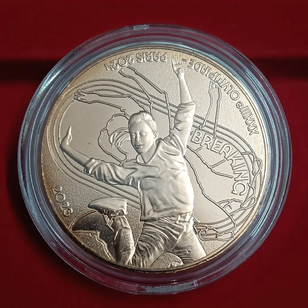 Rare Rare Rare Offical 1/4 Euro Breaking Olympic Games Paris 2024 Proof Coin (