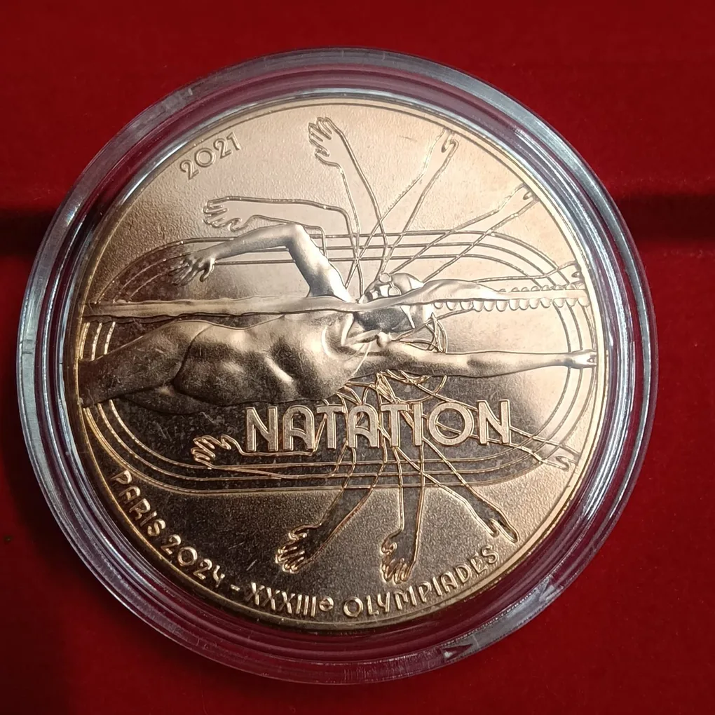 Rare Rare Rare Offical 1/4 Euro Swimming Olympic Games Paris 2024 Proof Coin