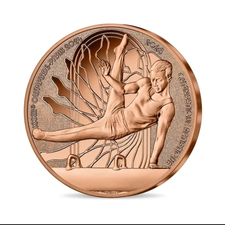 Rare Rare Rare Offical 1/4 Euro Artistic Gymnastics Olympic Games Paris 2024 Proof Coin