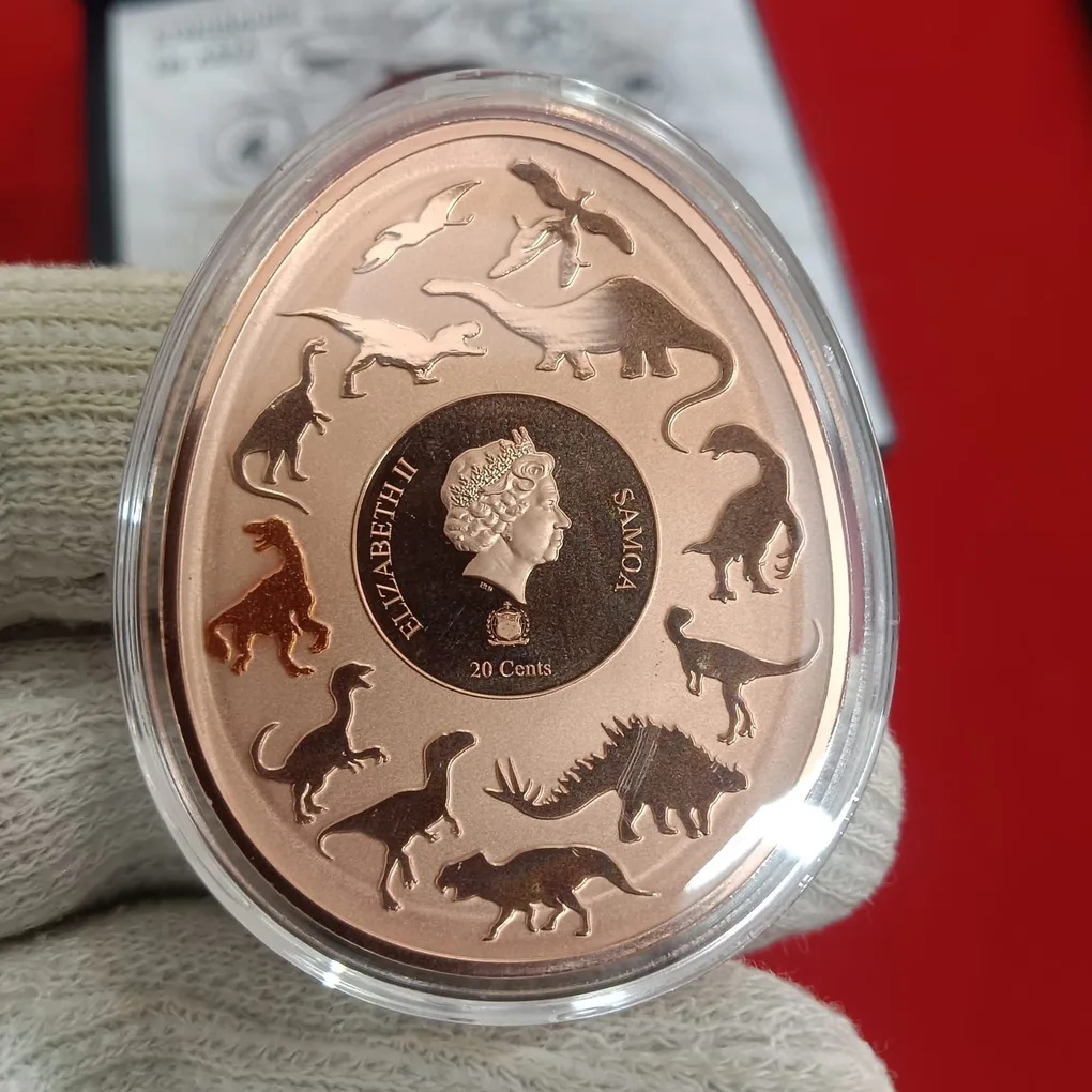Dinosaurs In Asia Beipiaosaurus Elizabeth 20 Cents Samoa Proof Coin 2022 Year