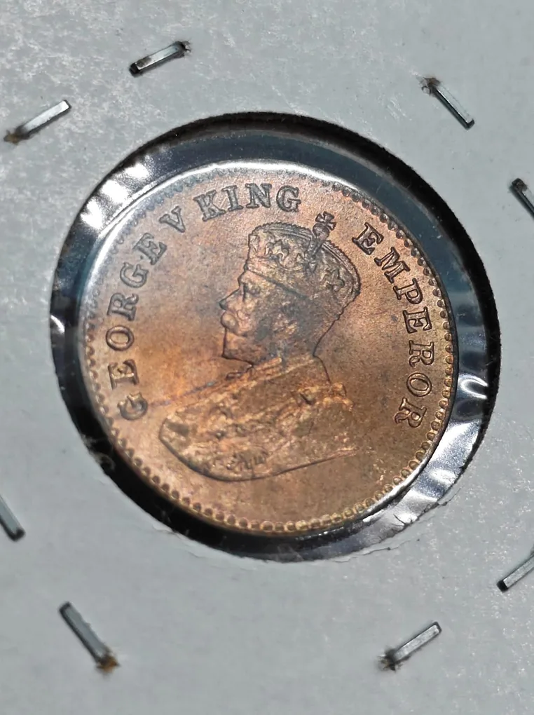 1/12 Anna 1927 Bombay Mint Coin George V King Emperor
