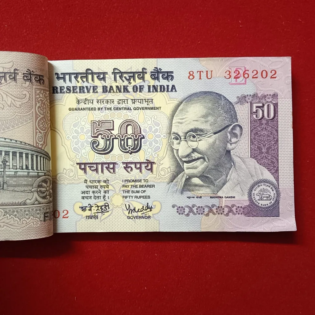 50 Rs Rare Parliament Full Bundle Governor YV Reddy Unc Condition Reserve Bank of India 326201