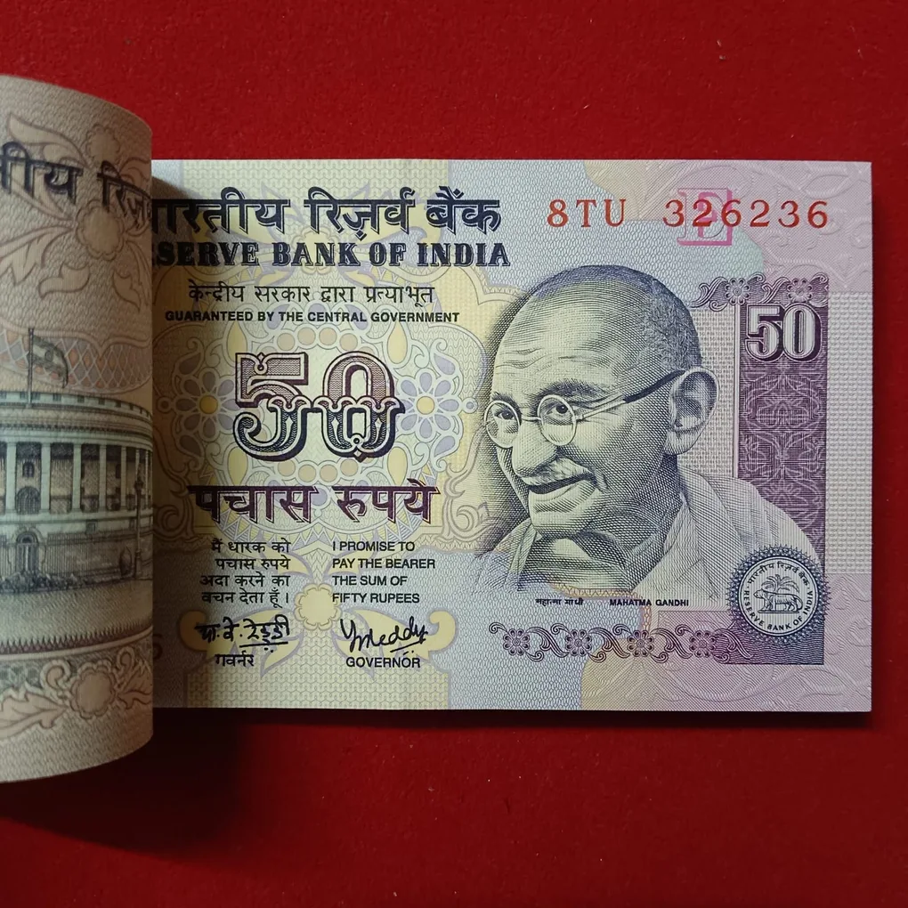 50 Rs Rare Parliament Full Bundle Governor YV Reddy Unc Condition Reserve Bank of India 326201