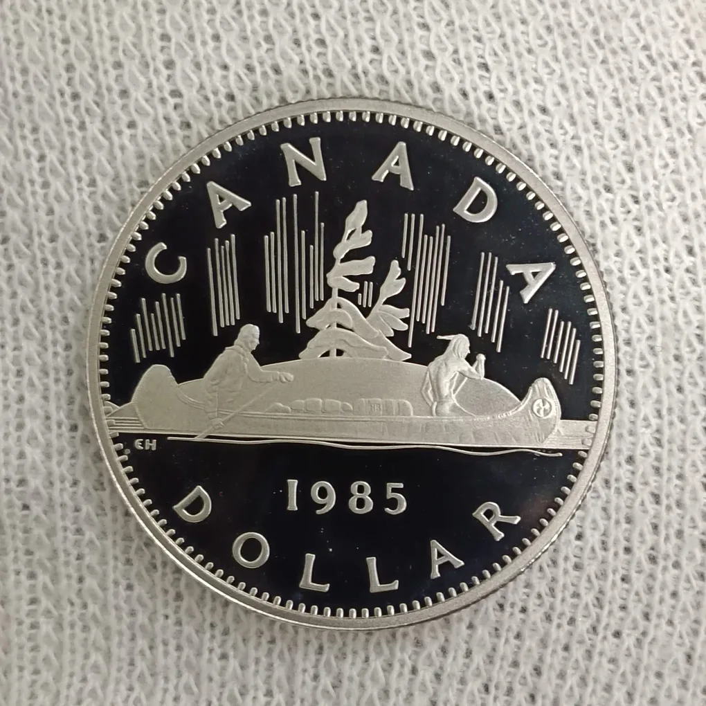 Elizabeth II DG Regina 1 Dollar Proof Coin 1985 Year Royal Canadian Mint