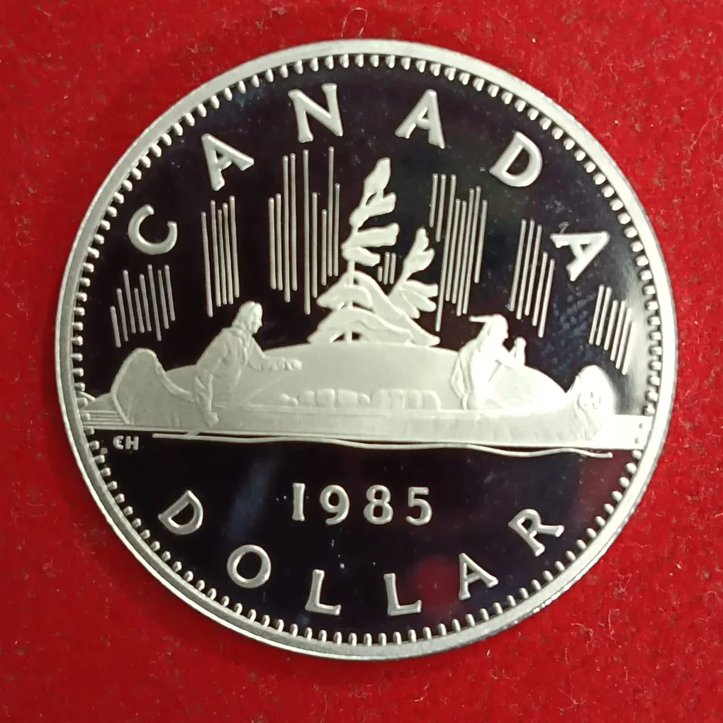 Elizabeth II DG Regina 1 Dollar Proof Coin 1985 Year Royal Canadian Mint