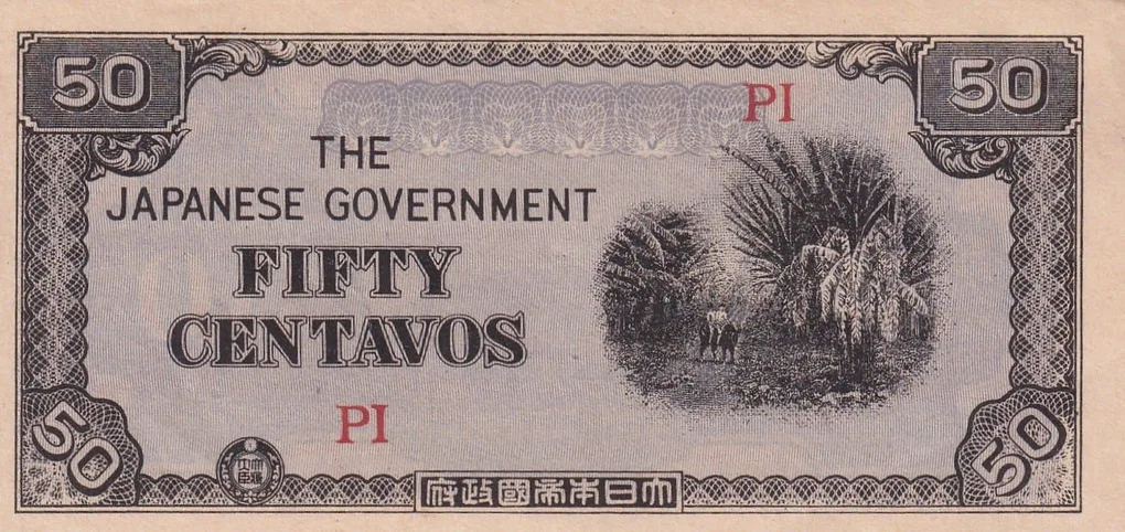 Philippines 50 Centavos (Japanese Government) 1942 Series Rare Unc Note#B2