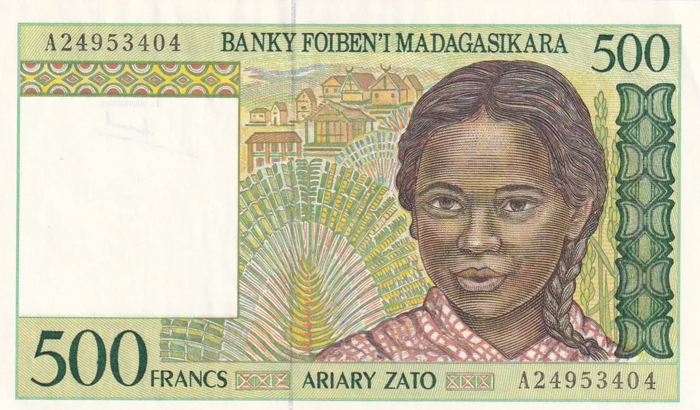Madagascar 500 Francs Rare UNC Note #B2