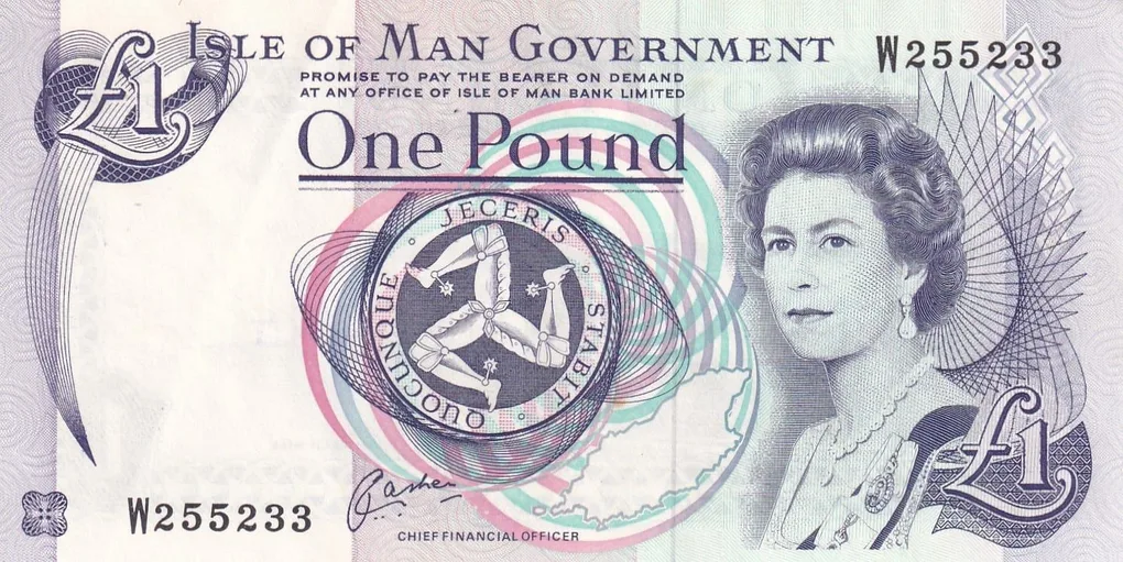 Isle of Man 1 Pound - Elizabeth II Rare UNC Note #B2