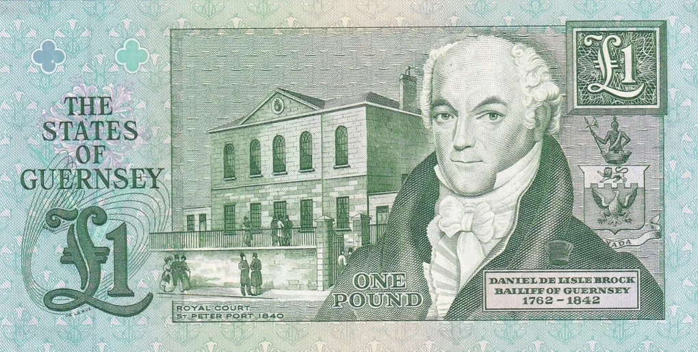 Guernsey 1 Pound Rare UNC Note #B2