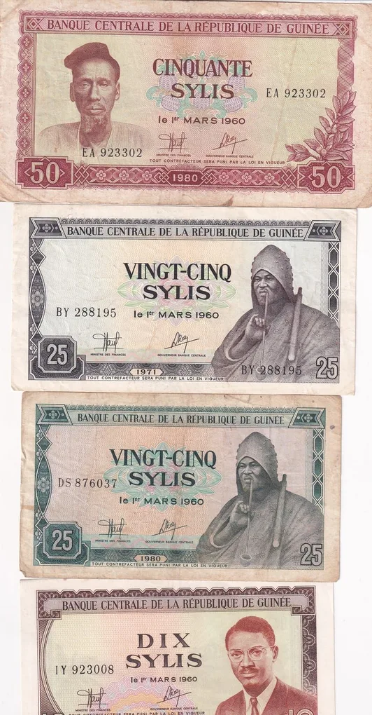 Guinea 4 Different Denomination (4 Pcs) Note Set
