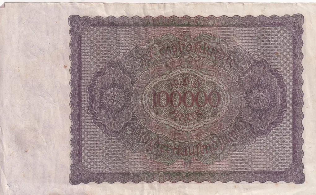 German 100 000 Mark (Reichsbank) 1923 Series Rare Note #B2