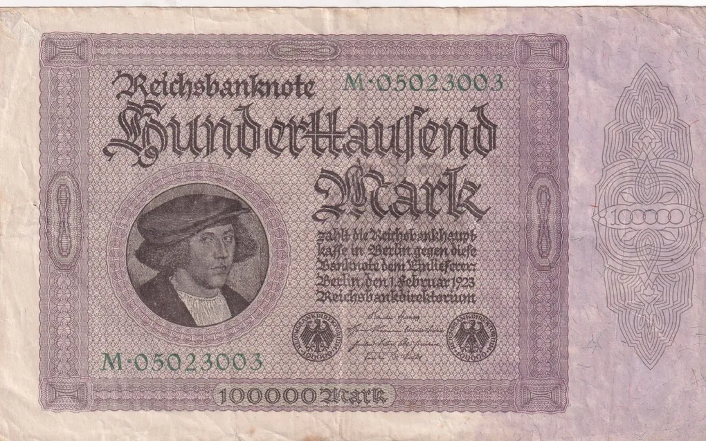 German 100 000 Mark (Reichsbank) 1923 Series Rare Note #B2