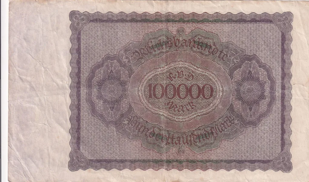 German 100 000 Mark (Reichsbank) 1923 Series Rare Note #B2
