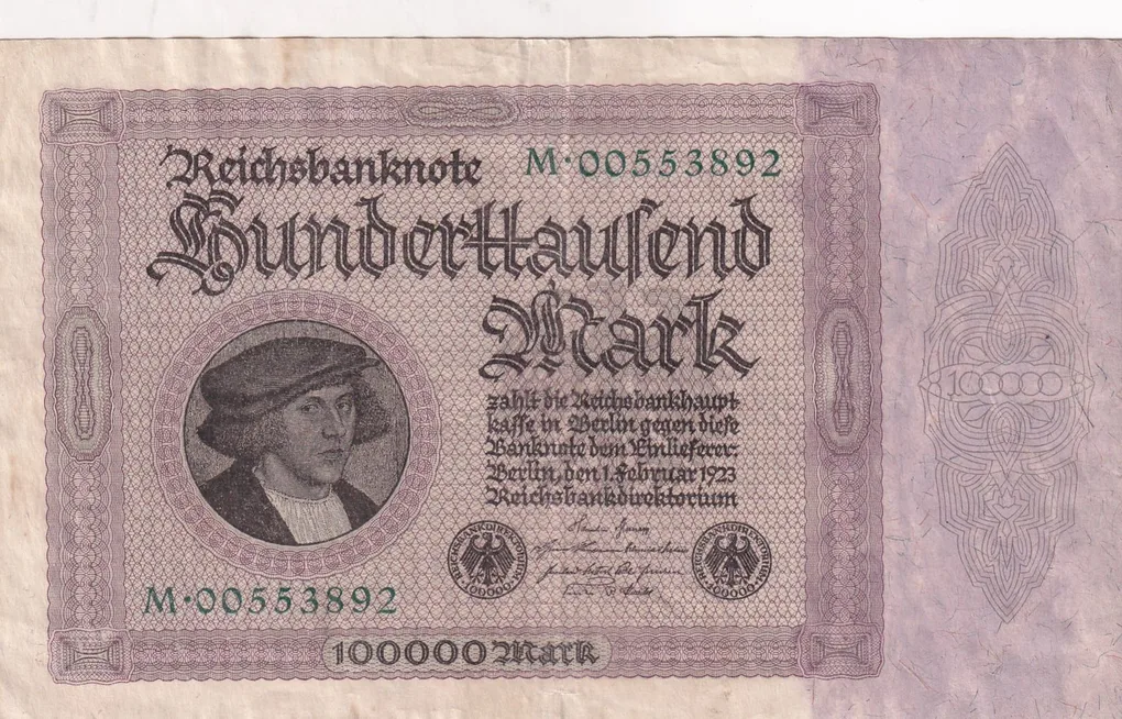German 100 000 Mark (Reichsbank) 1923 Series Rare Note #B2