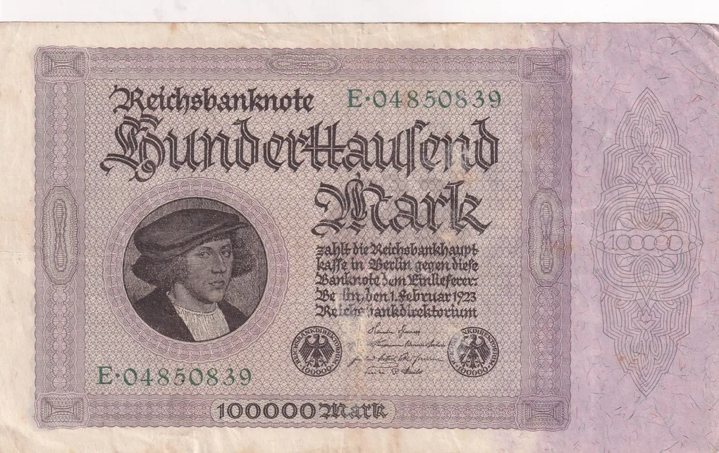German 100 000 Mark (Reichsbank) 1923 Series Rare Note #B2