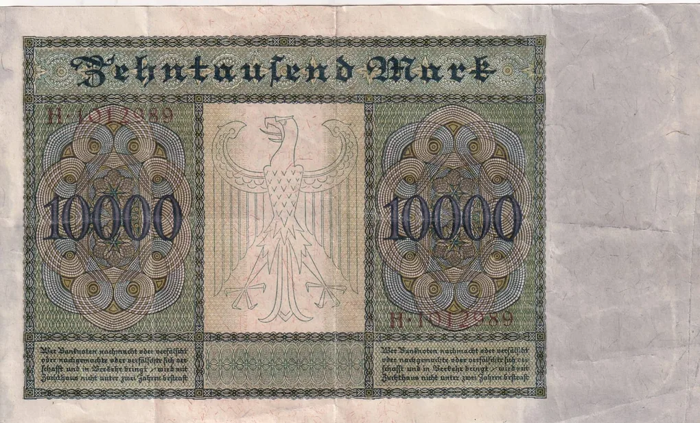German 10 000 Mark (Reichsbank) 1922 Series Rare Big Size Note #B2