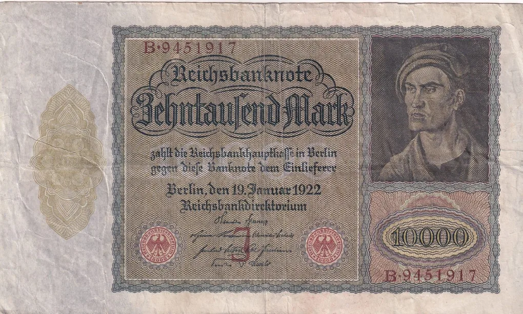 German 10 000 Mark (Reichsbank) 1922 Series Rare Big Size Note #B2