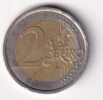 San Marino 2 Euros (2nd map) Rare Bimetallic Coin #E-367