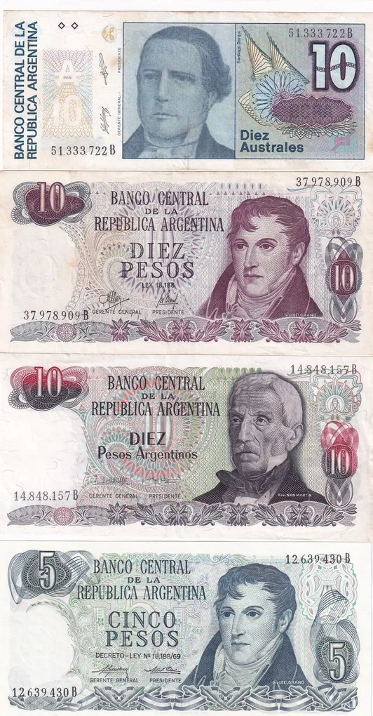 Argentina 18 Different (18 Pcs) Note Set #!8