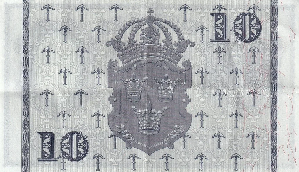 Sweden 10 Kronor (1958 Series) Rare Note #B2