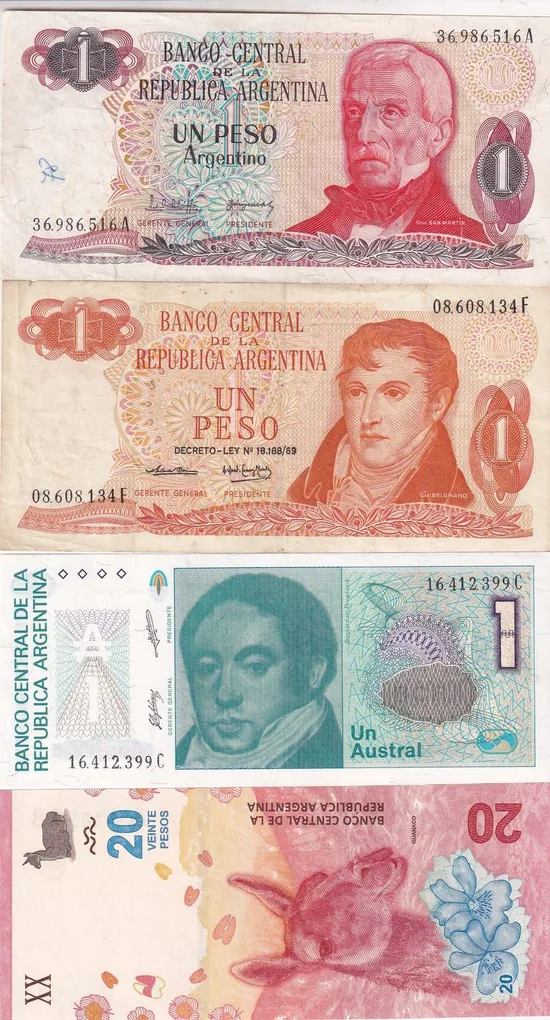 Argentina 16 Different (16 Pcs) Note Set #!2