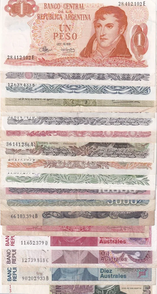 Argentina 18 Different (18 Pcs) Note Set #!7