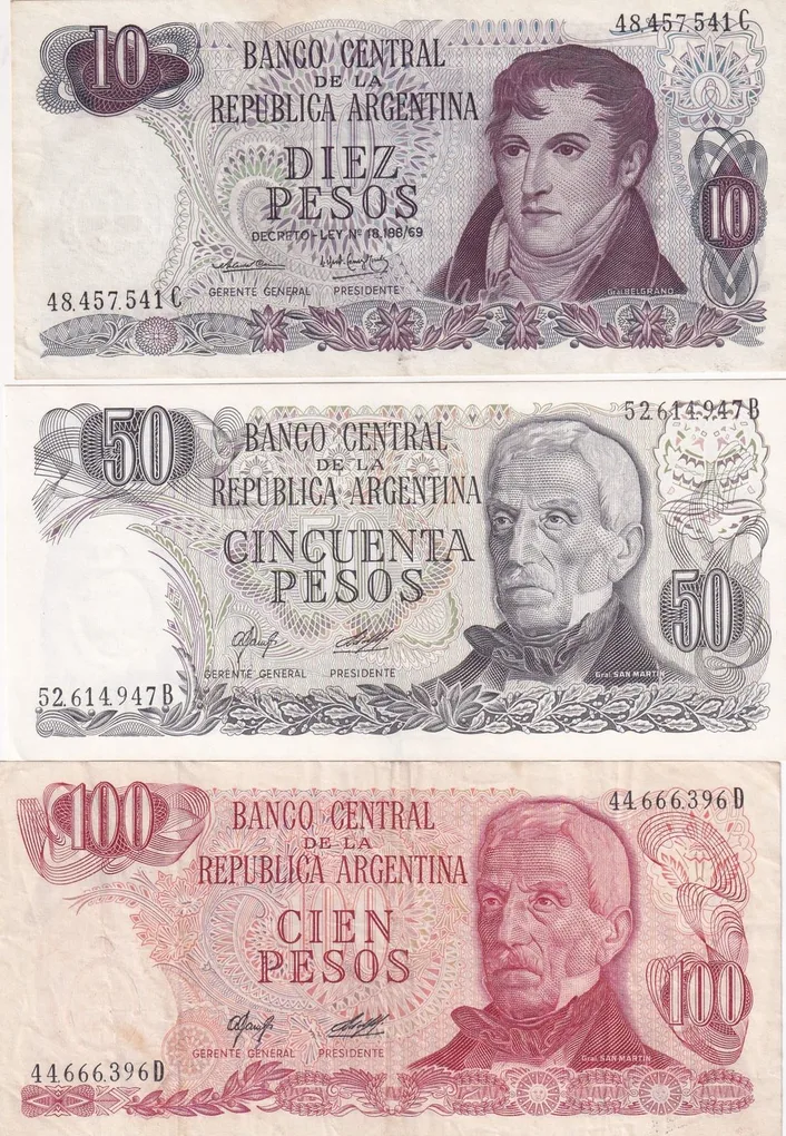 Argentina 18 Different (18 Pcs) Note Set #!7
