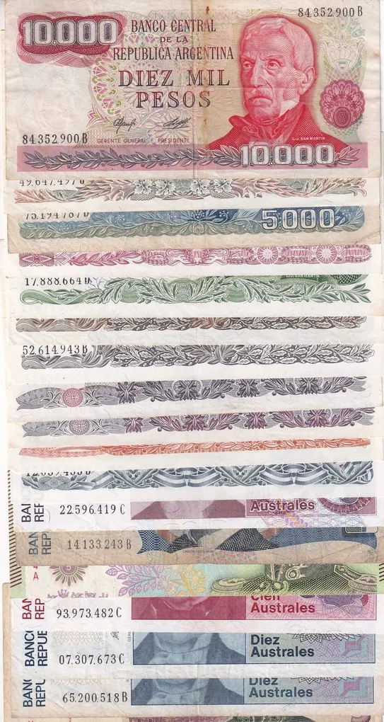 Argentina 18 Different (18 Pcs) Note Set #!9