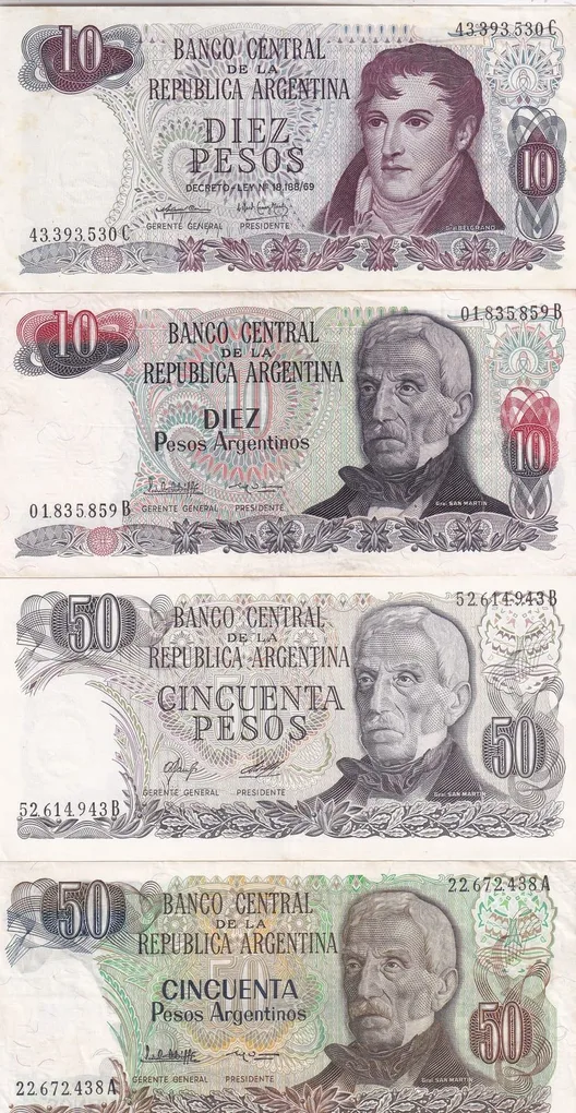 Argentina 18 Different (18 Pcs) Note Set #!9