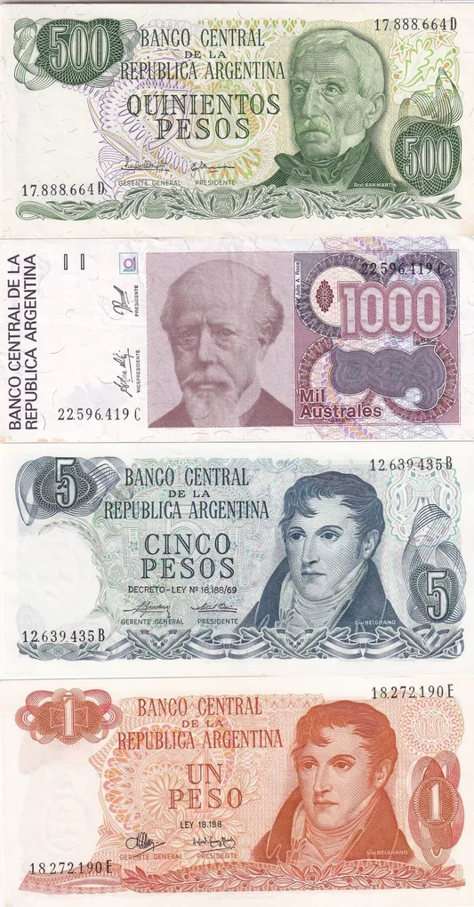 Argentina 18 Different (18 Pcs) Note Set #!9