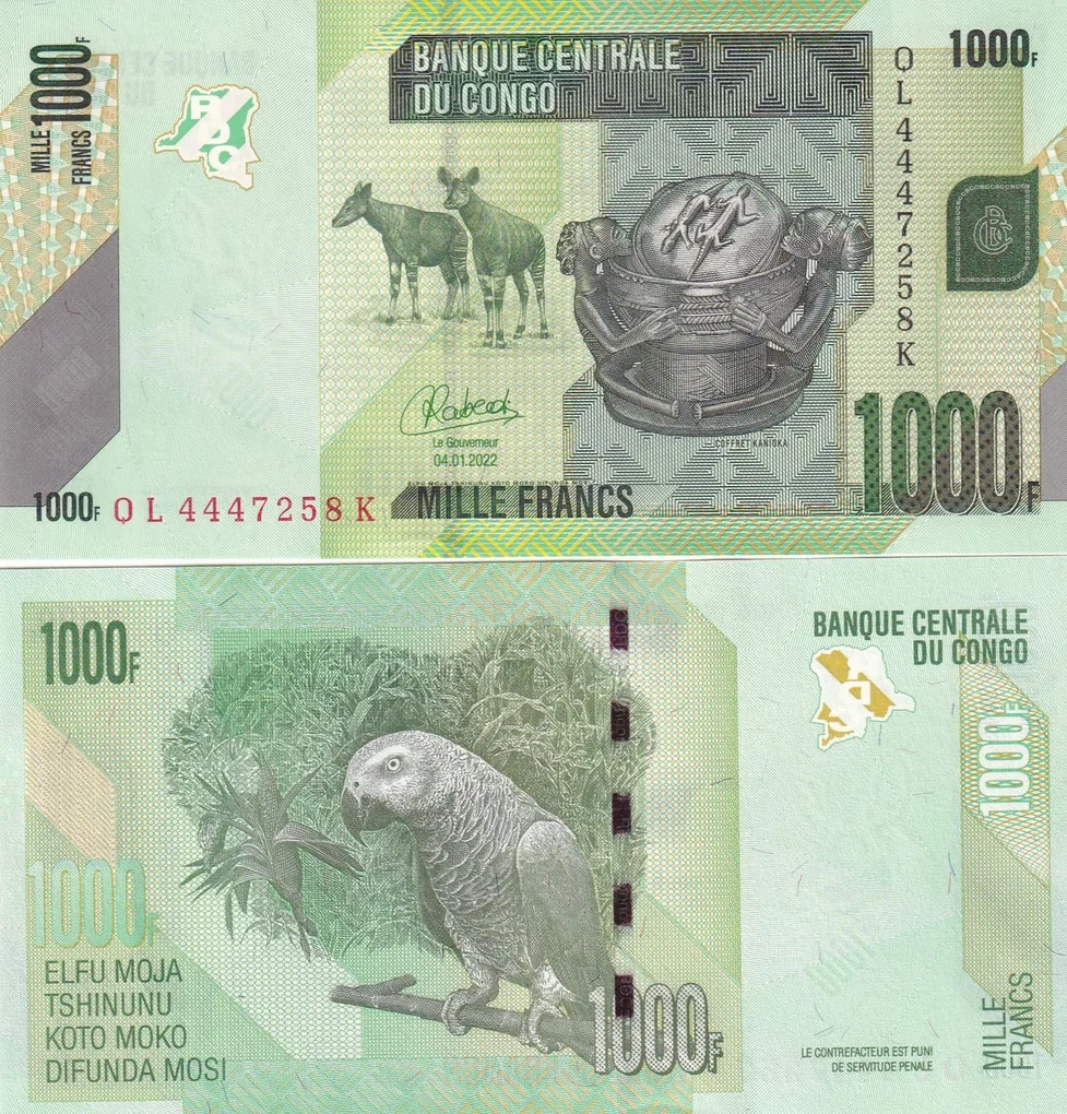 Congo, 1000 Francs Rare UNC Note #Q