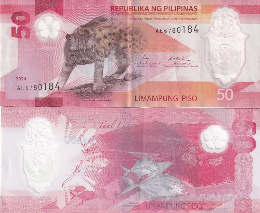 Philippines 50 Piso polymer Rare Note #Q