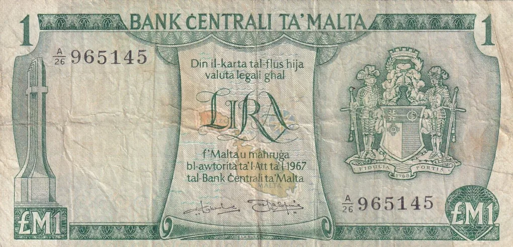 Malta 1 Lira Rare Note #B2