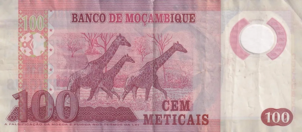 Mozambique 100 Meticais Rare Polymer﻿ Note #B2