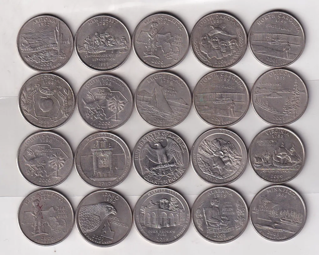 20 Different America Quarter Dollar Rare Commemorative (20 Coin) Set#K-122