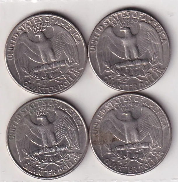 4 Different Dates America Quarter Dollar Rare Commemorative (4 Coin) Set#K-123