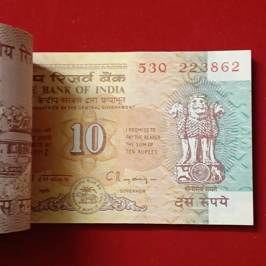 Ten Rs Rare Shalimar Issue Full Bundle Governor C Rangarajan Reserve Bank of India 223801