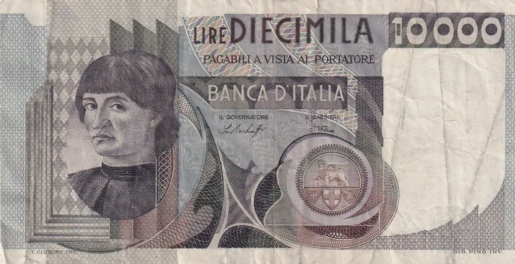 Italy 10000 LIRE Rare NOTE#B2