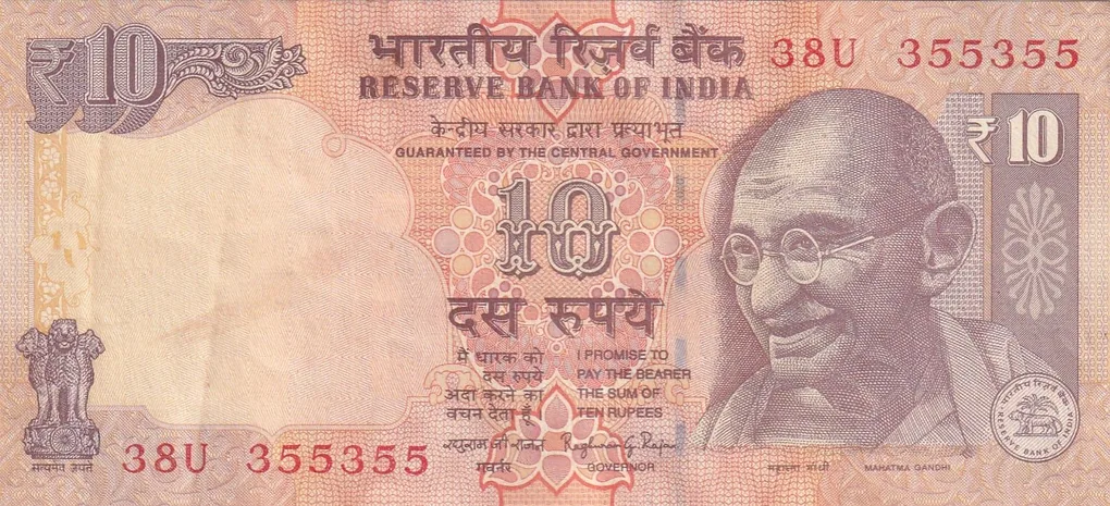 355355 Fancy Number 10 Rupees Governor Raghuram Rajan Rare Note