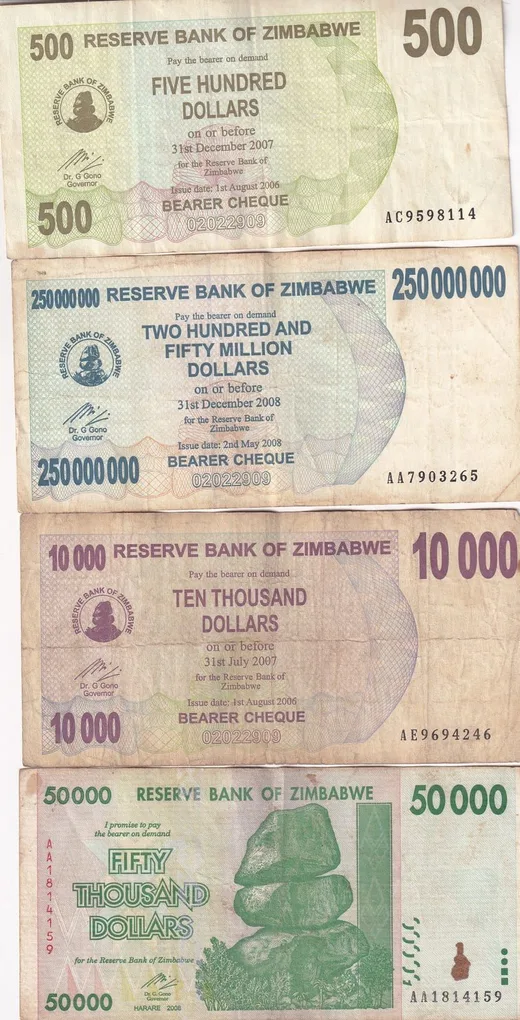 20 Different Zimbabwe Note Set