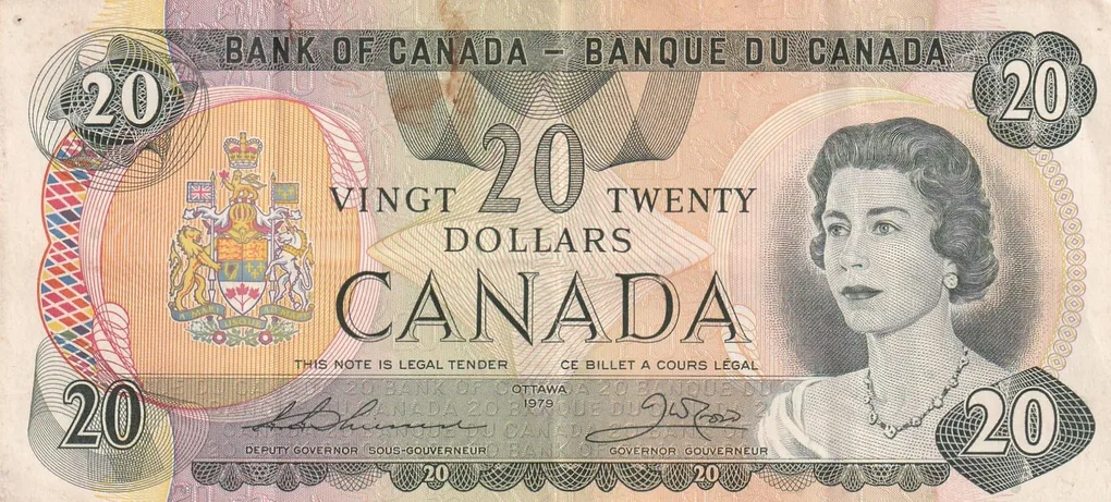 Canada 20 Dollars serial on reverse Rare Note #B2