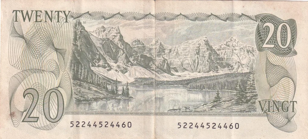 Canada 20 Dollars serial on reverse Rare Note #B2
