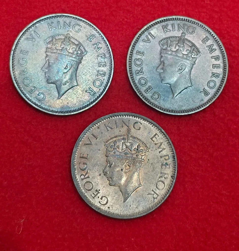 One Quarter Anna Geroge VI King Emperor Coin 1938,39,40 3 Coin Set