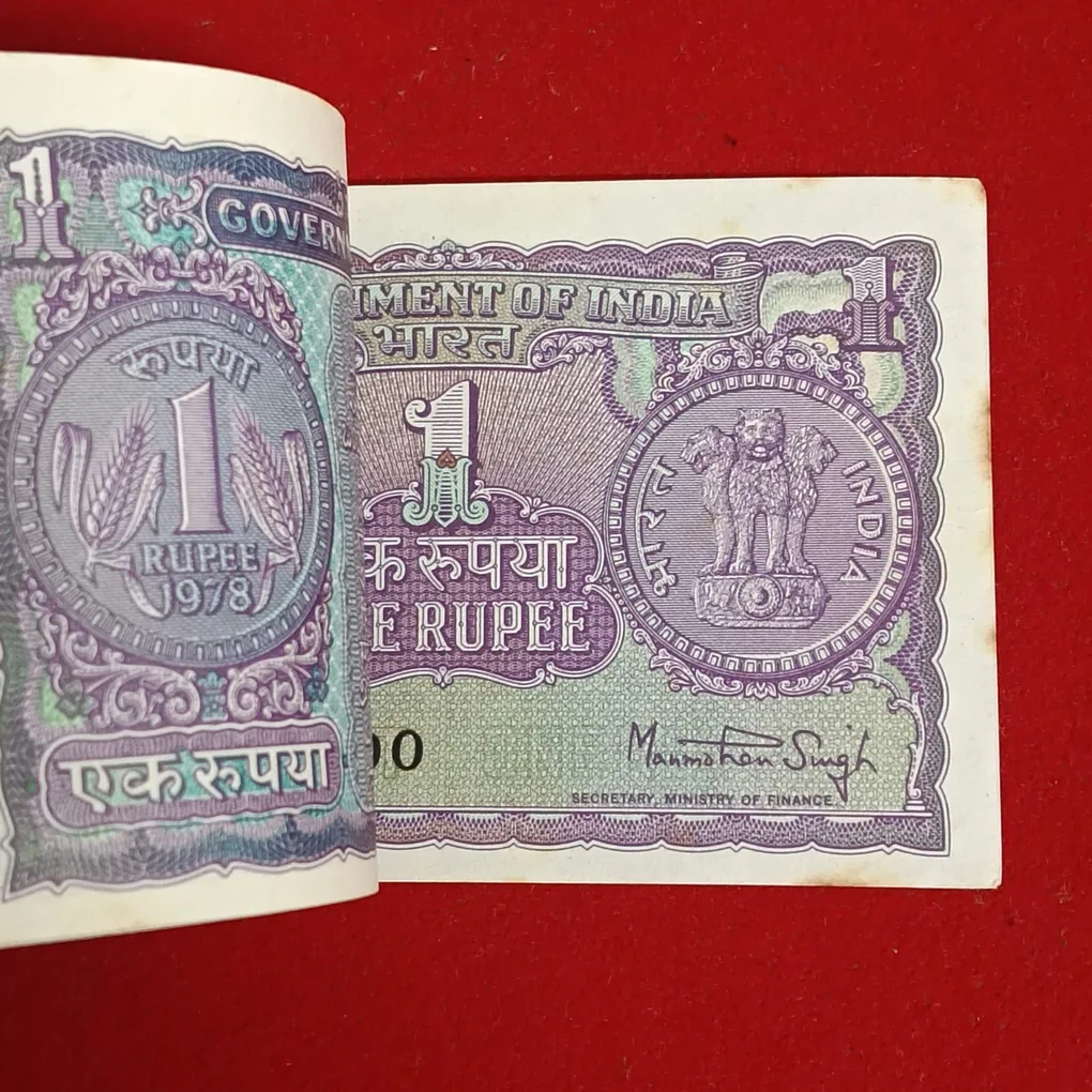 One Rs Big Coin Rare Bundle Finance Secretary Manmohan Singh Gem Unc Condition 1978 Year Government of India 681301