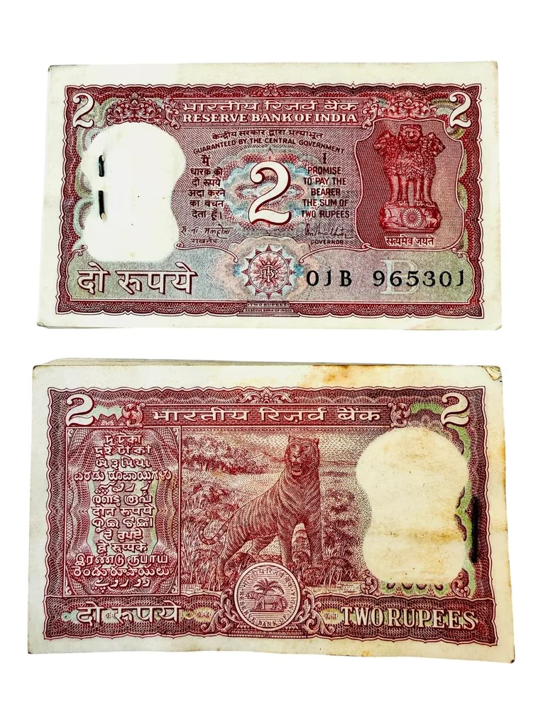 Rs 2 India Banknote Serial Bundle Tiger Top Quality Unc Unique and Rare By S Venkataraman