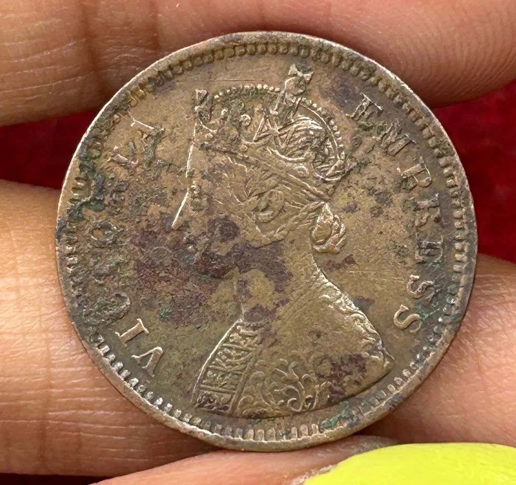 Indian Local and Princely states › Dhar, ½ Pice 1887- Victoria [Anand Rao Pawar III] Rare Coin #C-54