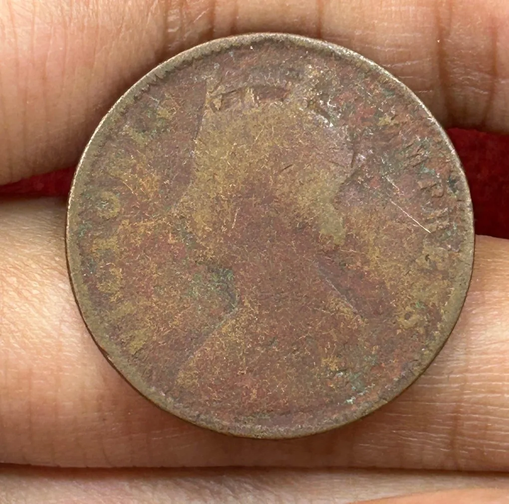 Indian Local and Princely states › Dhar, ¼ Anna 1887 - Victoria [Anand Rao Pawar III] Rare Coin #C-56
