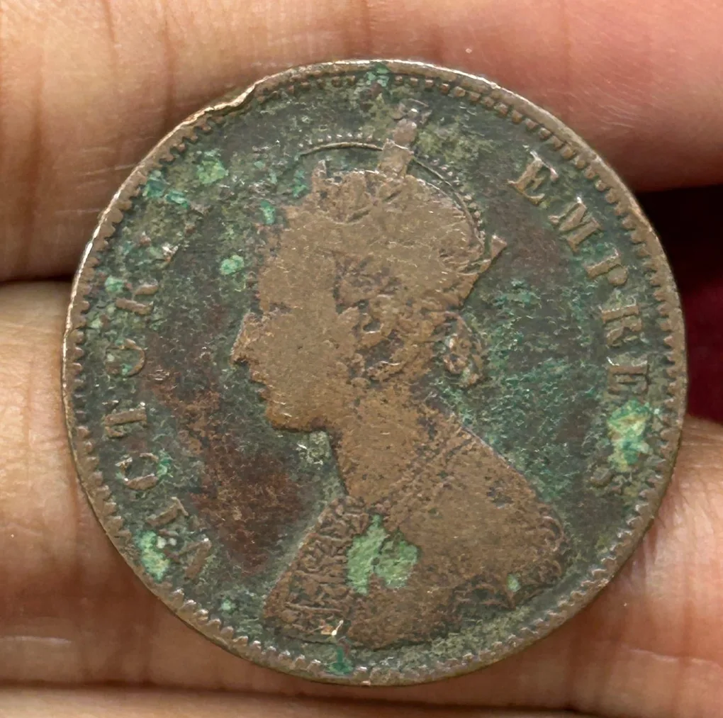 Indian Local and Princely states › Dhar, ¼ Anna 1887 - Victoria [Anand Rao Pawar III] Rare Coin #C-57