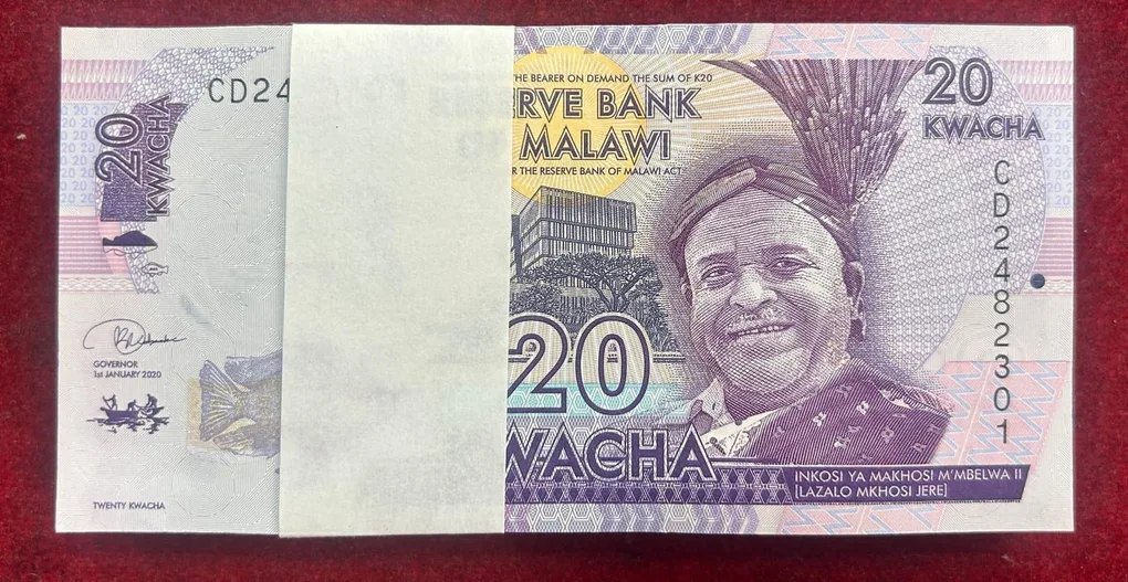 Malawi 20 Kwacha GEM UNC (100 Note) Serial Packet