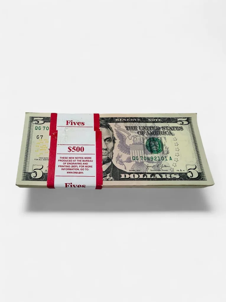 Usa 5 Dollar Issue Gem Unc Serial Bundle 100 Notes Unique World Banknote Collection Unique And Rare